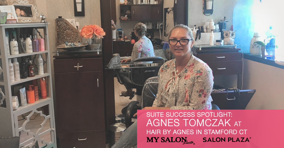 Agnes Tomzcak of Hair by Agnes, located at 27 High Ridge Road, Stamford CT 