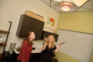 Amy admiring her suite