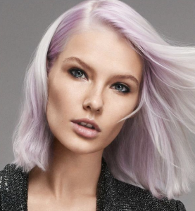 Woman with light purple hair