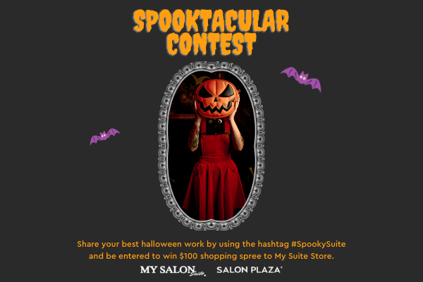 Spooktacular Contest graphic with bats and a pumpkin