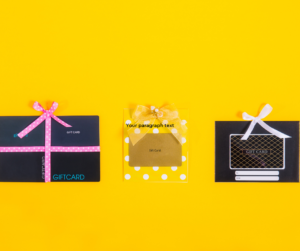 picture of gift cards with bows
