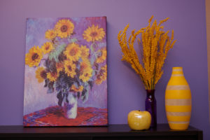 MY SALON Suite Member Darnisha's floral art and yellow vase