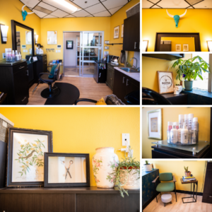 collage of MY SALON Suite Member Nicole's new suite