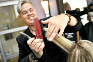 MY SALON Suite Member Josh Trotter cutting hair