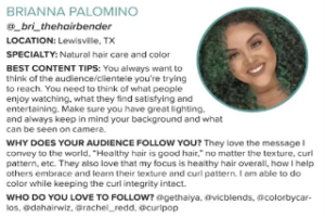 Headshot and info about the stylist