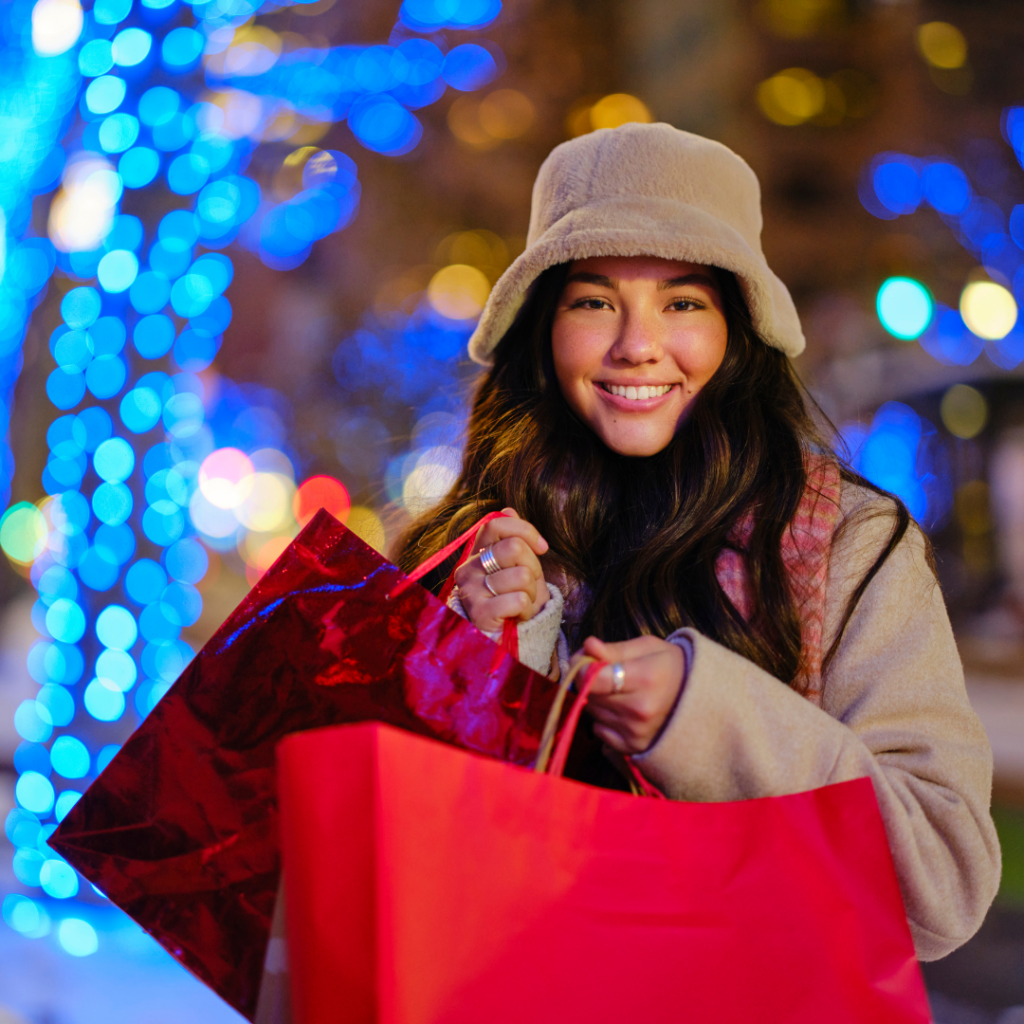 woman with shopping bags