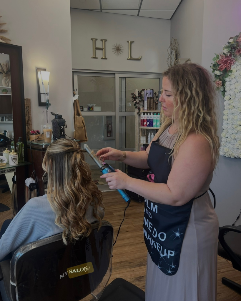 Amanda doing hair in her suite