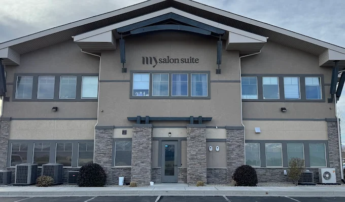 Exterior view of a newly branded My Salon Suite location in Utah.